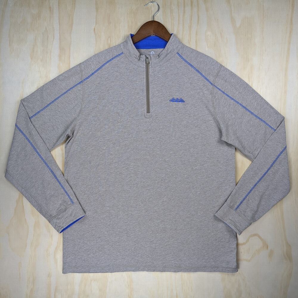 Tasc Men's Large Carrollton 1/4 Zip Pullover Grey Heather Desert Mountain Golf